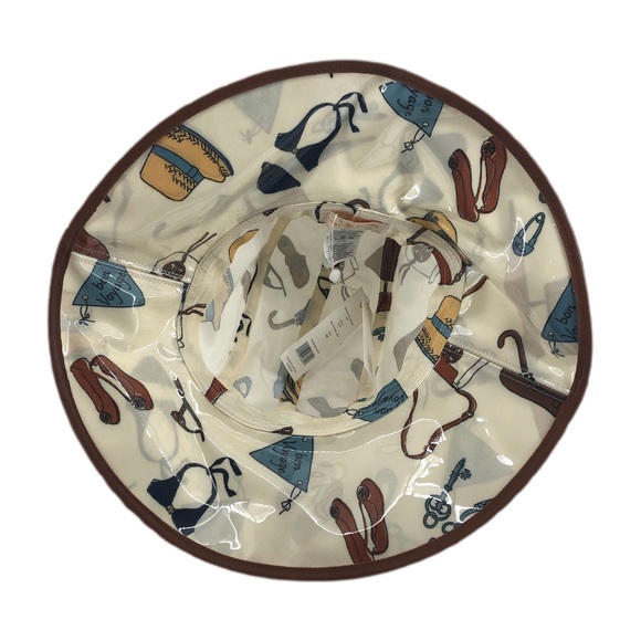 Tory Burch Ivory Printed PVC Bucket Hat Bon Voyage - Picture 4 of 7